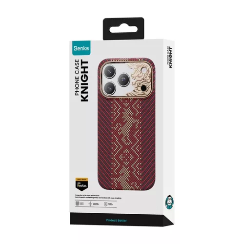  iPhone 18 Pro Max/17 Pro Max piros Benks Knight Kevlar mágneses tok -6948005934170 9 kép