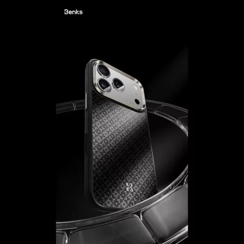  iPhone 18 Pro/17 Pro fekete Benks ArmorGrid Kevlar 600D fémkeretes m-6948005929398 5 kép
