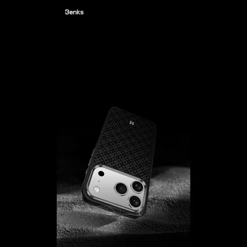  iPhone 18 Pro/17 Pro fekete Benks ArmorGrid Kevlar 600D fémkeretes m-6948005929398 9 kép