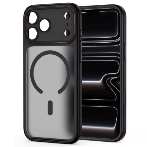 iPhone 17 Pro / 18 Pro matt fekete/piros Tech-Protect MagCam MagSafe t-5906302341252 2 kép