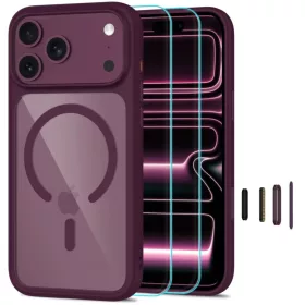  iPhone 17 Pro / 18 Pro sötét cseresznye/átlátszó Tech-Protect Ma-5906302341603 1 kép