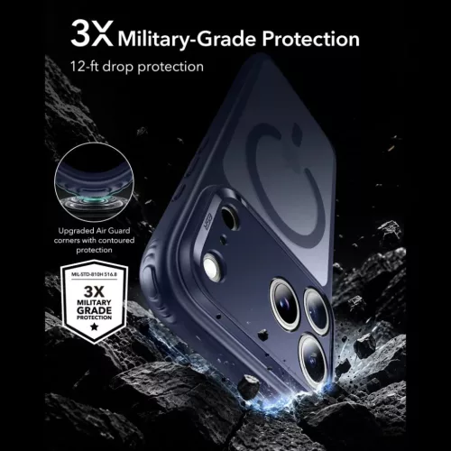 Apple iPhone 17 Pro Max / 18 Pro Max matt kék ESR Classic Hybrid MagS-4894240303276 3 kép