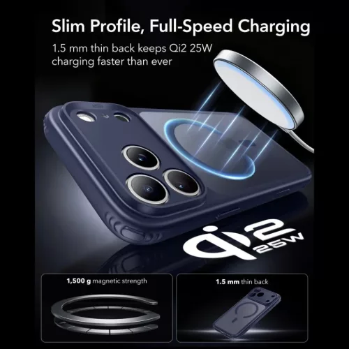 Apple iPhone 17 Pro Max / 18 Pro Max matt kék ESR Classic Hybrid MagS-4894240303276 5 kép