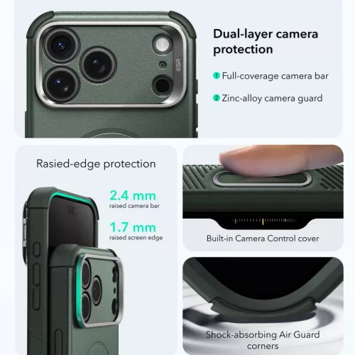 Apple iPhone 18 Pro Max / 17 Pro Max zöld ESR Cyber Armor kitámaszt�-4894240307991 7 kép