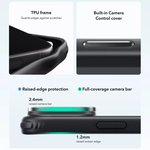 iPhone 18 Pro / iPhone 17 Pro matt fekete ESR Classic Hybrid HaloLock -4894240303450 5 kép