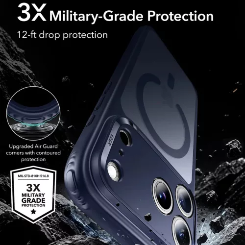 iPhone 18 Pro / iPhone 17 Pro matt kék ESR Classic Hybrid HaloLock to-4894240303115 4 kép