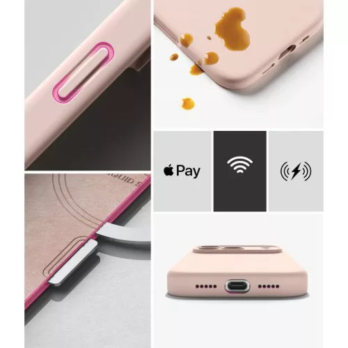  iPhone 18 Pro homokrózsaszín Ringke Silicone Magnetic MagSafe szili-8800380463080 7 kép