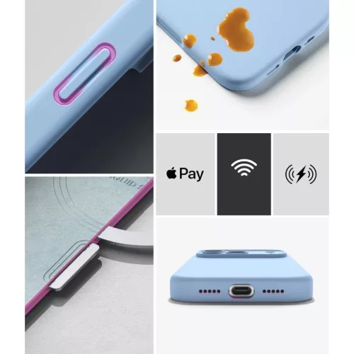  iPhone 18 Pro világoskék Ringke szilikon mágneses MagSafe tok-8800380463141 8 kép
