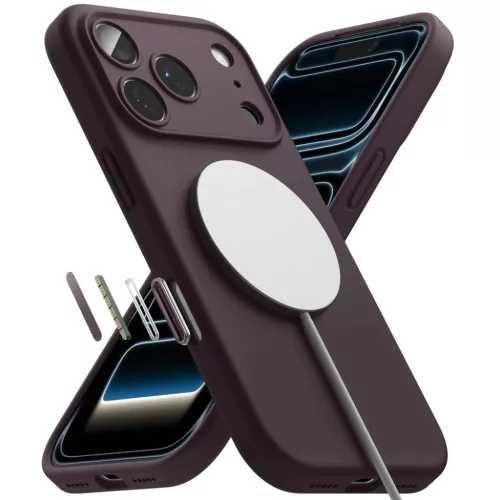  iPhone 18 Pro sötét cseresznye Ringke Silicone Magnetic MagSafe tok-8800380463172 5 kép