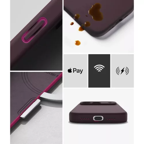  iPhone 18 Pro sötét cseresznye Ringke Silicone Magnetic MagSafe tok-8800380463172 8 kép