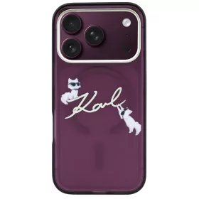 iPhone 18 Pro Bordó Karl Lagerfeld IML Choupette és Karl Script Logo-3666339661601 1 kép