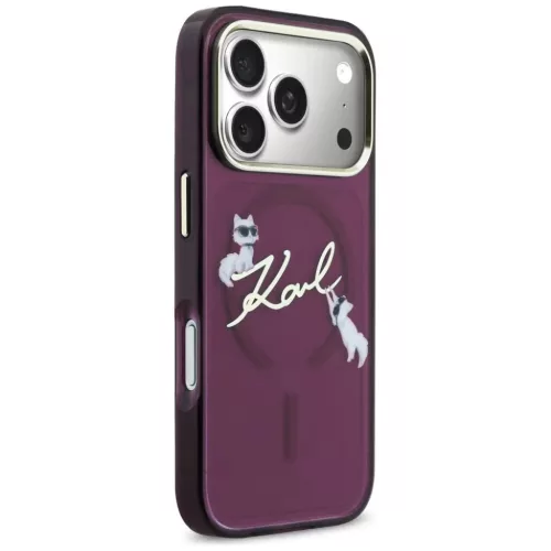 iPhone 18 Pro Bordó Karl Lagerfeld IML Choupette és Karl Script Logo-3666339661601 2 kép