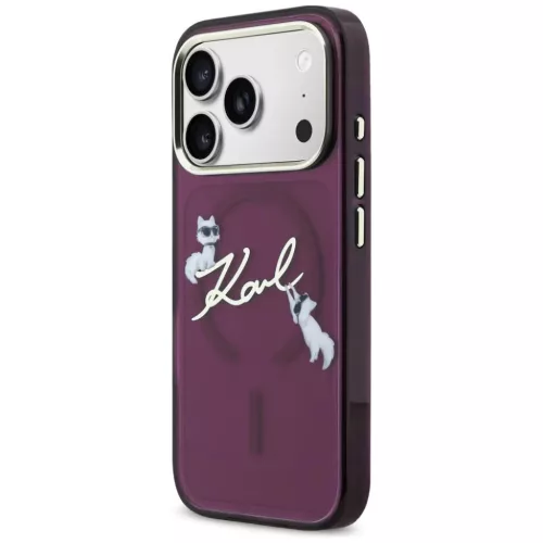 iPhone 18 Pro Bordó Karl Lagerfeld IML Choupette és Karl Script Logo-3666339661601 4 kép