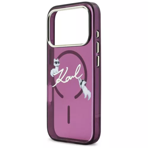 iPhone 18 Pro Bordó Karl Lagerfeld IML Choupette és Karl Script Logo-3666339661601 5 kép