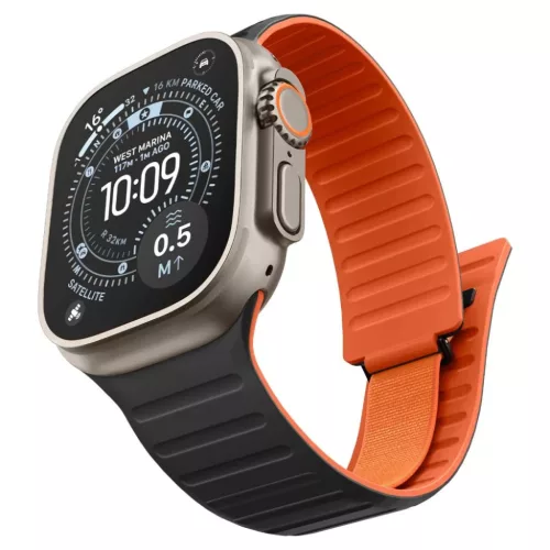 Spigen Athlex Air M szilikon óraszíj Apple Watchhoz, fekete/narancss-8800337246674 2 kép