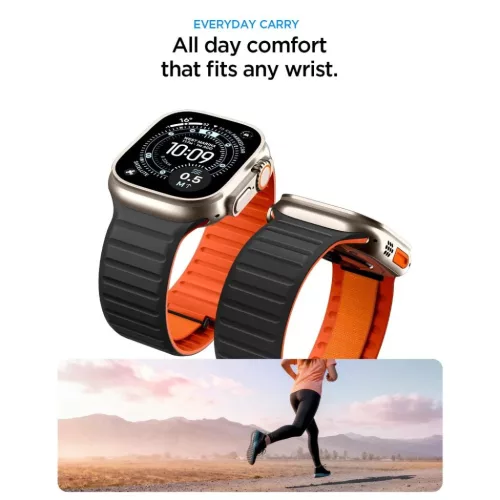 Spigen Athlex Air M szilikon óraszíj Apple Watchhoz, fekete/narancss-8800337246674 6 kép