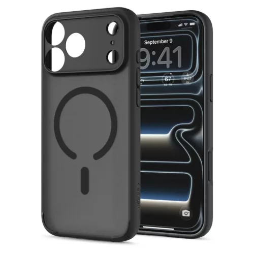 Apple iPhone 17 Pro Max / 18 Pro Max fagyos fekete Spigen Ultra Hybrid-8800337252491 3 kép