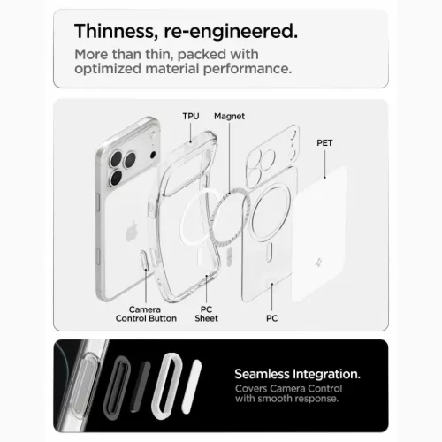iPhone 17 Pro Max / 18 Pro Max fényes fehér Spigen Ultra Hybrid T Ma-8800337252583 9 kép