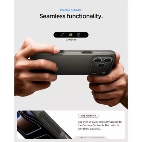 Apple iPhone 17 Pro / 18 Pro Fegyverszürke Spigen Thin Fit Mag MagSaf-8800337252729 10 kép