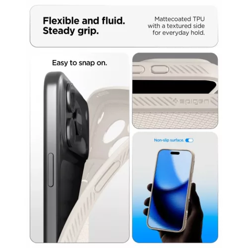Apple iPhone 17 Pro / 18 Pro natúr titán Spigen Liquid Air tok-8800337252781 7 kép