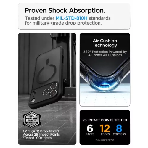 Apple iPhone 17 Pro / 18 Pro matt fekete Spigen Ultra Hybrid MagSafe t-8800337252866 8 kép