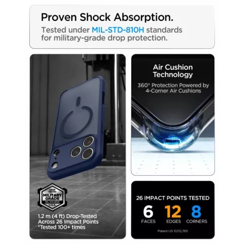 iPhone 17 Pro / 18 Pro fagyos mélykék Spigen Ultra Hybrid MagSafe to-8800337250596 10 kép