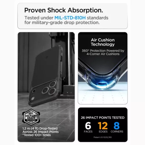 Apple iPhone 17 Pro / 18 Pro matt fekete Spigen Ultra Hybrid T MagSafe-8800337252972 10 kép