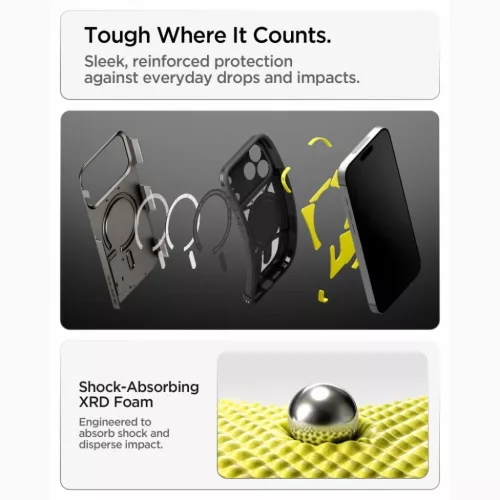 iPhone 17 Pro / 18 Pro fegyverszürke Spigen Tough Armor T MagSafe üt-8800337253009 8 kép