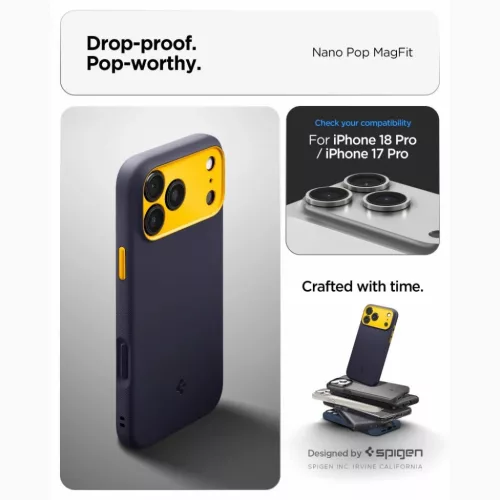iPhone 17 Pro / 18 Pro Spigen Nano Pop MagSafe tok, sötétkék (Blueb-8800337253047 10 kép
