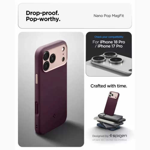 Apple iPhone 17 Pro / 18 Pro bordó Spigen Nano Pop MagSafe tok-8800337253054 10 kép