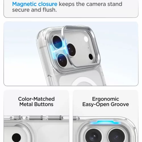 iPhone 17 Pro / 18 Pro átlátszó / ezüst Spigen Ultra Hybrid Optik -8800337250497 7 kép