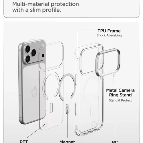 iPhone 17 Pro / 18 Pro átlátszó / ezüst Spigen Ultra Hybrid Optik -8800337250497 8 kép