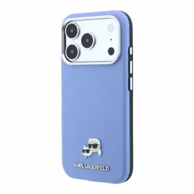  iPhone 18 Pro kék Karl Lagerfeld PU Grained Semi Wrap K&CH Heads Mag-3666339659448 2 kép