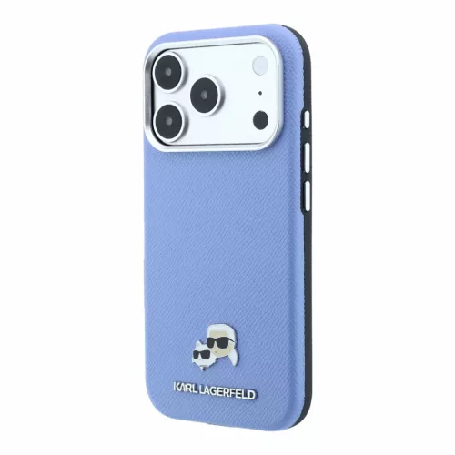  iPhone 18 Pro kék Karl Lagerfeld PU Grained Semi Wrap K&CH Heads Mag-3666339659448 2 kép