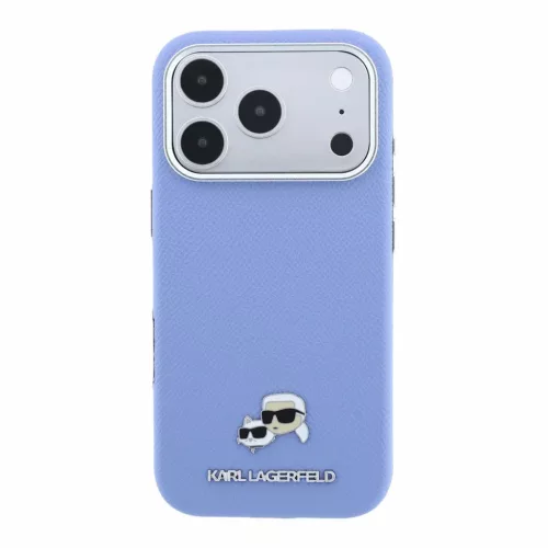  iPhone 18 Pro kék Karl Lagerfeld PU Grained Semi Wrap K&CH Heads Mag-3666339659448 3 kép