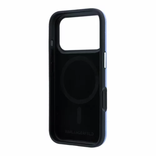 iPhone 18 Pro kék Karl Lagerfeld PU Grained Semi Wrap K&CH Heads Mag-3666339659448 6 kép