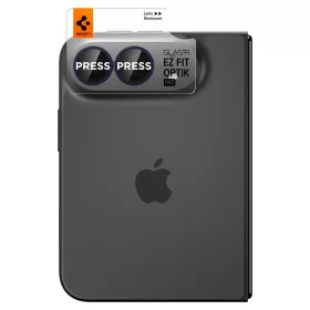  iPhone Duo Fekete Spigen Glass tR EZ Fit Optik Pro kameralencse-véd�-8800337251401 2 kép