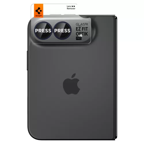 iPhone Duo Fekete Spigen Glass tR EZ Fit Optik Pro kameralencse-véd�-8800337251401 2 kép
