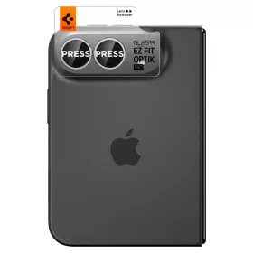  iPhone Duo fehér Spigen Glass tR EZ Fit Optik Pro kameravédő edzet-8800337251418 2 kép