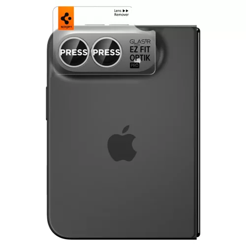  iPhone Duo fehér Spigen Glass tR EZ Fit Optik Pro kameravédő edzet-8800337251418 2 kép