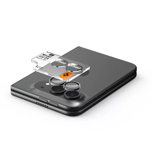  iPhone Duo fehér Spigen Glass tR EZ Fit Optik Pro kameravédő edzet-8800337251418 5 kép