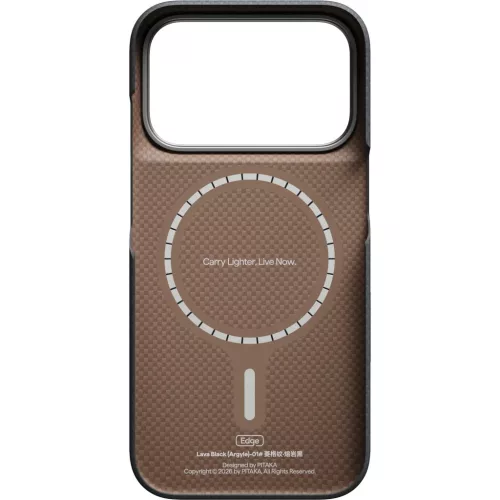  iPhone 18 Pro / 17 Pro bazaltfekete Pitaka Edge Case Argyle aramid sz-741654371466 3 kép