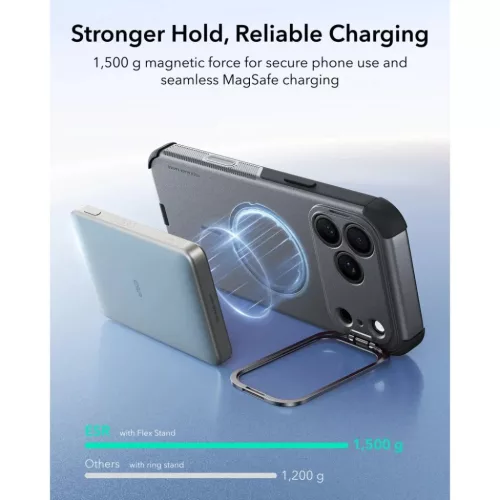  Apple iPhone 17 Pro Max / 18 Pro Max szürke ESR Cyber Tough Kickstan-4894240307953 7 kép