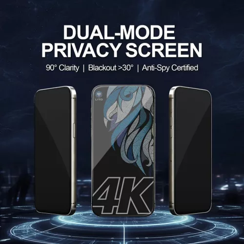 Apple iPhone 18 Pro Max fekete Lito D+ Max 4K Privacy üvegfólia-5949419377653 3 kép