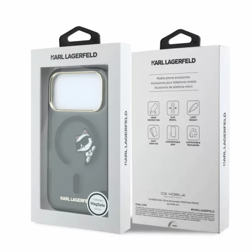 Apple iPhone 18 Pro fekete Karl Lagerfeld IML Choupette Peekaboo MagS-3666339661847 7 kép
