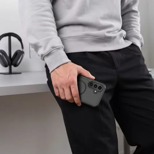 Tech-Protect Defense MagSafe Galaxy S26 FE matt fekete tok-5906302343188 6 kép