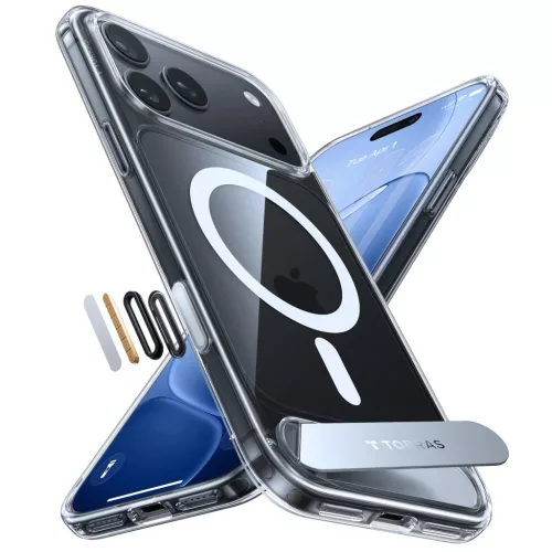 iPhone 18 Pro Átlátszó Torras Ostand L1 MagSafe kompatibilis ütés-6942765591567 3 kép