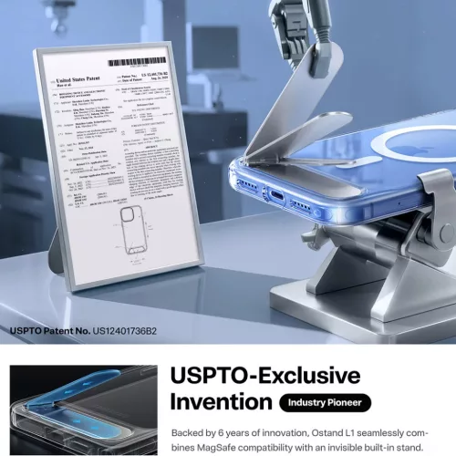 iPhone 18 Pro Átlátszó Torras Ostand L1 MagSafe kompatibilis ütés-6942765591567 7 kép