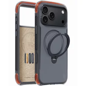 iPhone 18 Pro Obszidiánmag fekete Torras Ostand Q3 Air Pro tok-6942765591918 2 kép