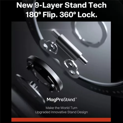 iPhone 18 Pro Obszidiánmag fekete Torras Ostand Q3 Air Pro tok-6942765591918 4 kép
